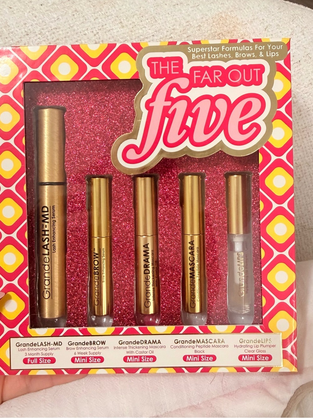 Grande The Far Out Five Mini Lash & Lip Set - Gold